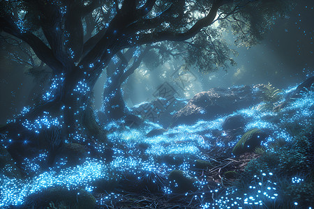 荧光森林背景图片