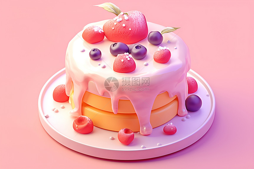 草莓蛋糕的诱人魅力图片