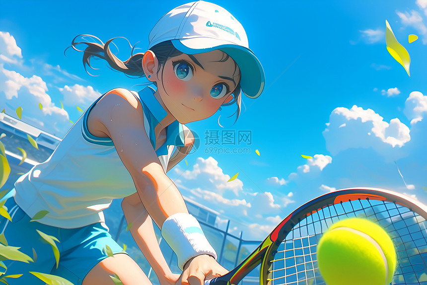 夏日网球图片