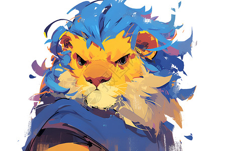 可爱的蓝发狮子背景图片