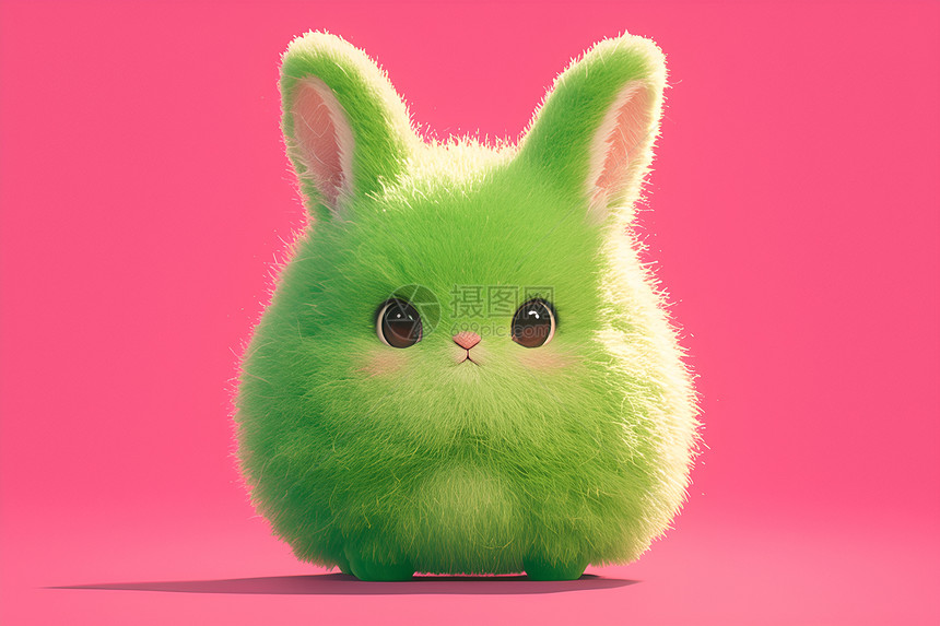 粉色背景下的小兔子图片