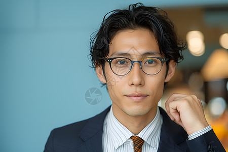 一个戴着眼镜的男人高清图片