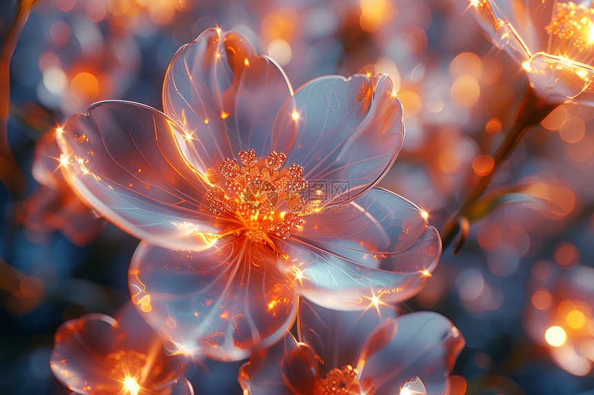 光影斑斓的花卉图片