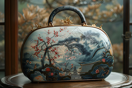 中国风手提包背景图片