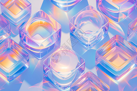 水晶立方体艺术背景图片