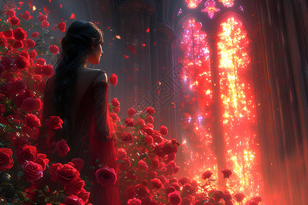 红玫瑰中的哥特公主高清图片
