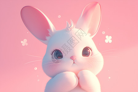 可爱的兔子小兔绒花兔高清图片