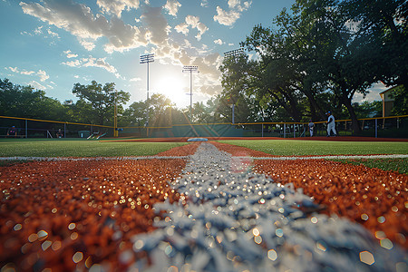 棒球训练场特写背景图片