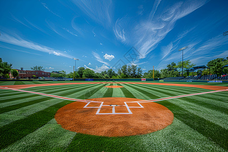 夏日棒球训练场背景图片