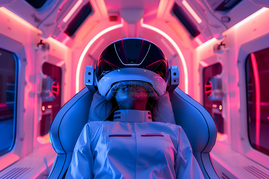 体验太空舱的人图片