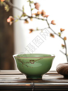 雅致美观的瓷茶碗高清图片