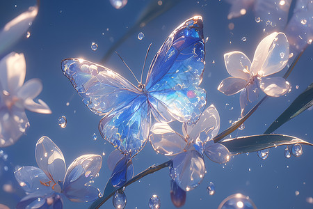 蓝色蝴蝶的翅膀高清图片