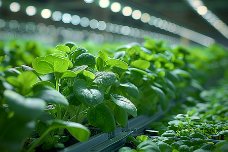 尾温室大棚中满是植物背景