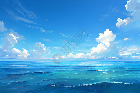 海洋阳光浩瀚的海洋插画