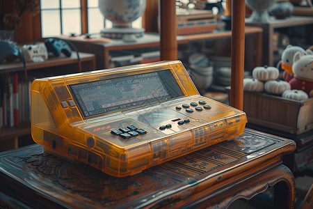 复古的年代感游戏机背景图片