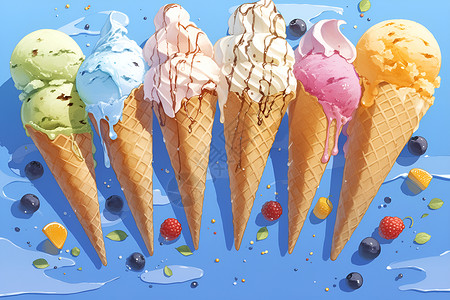 爽口的冰淇淋背景图片