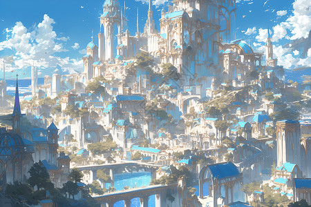 梦幻的奇观城堡建筑背景图片