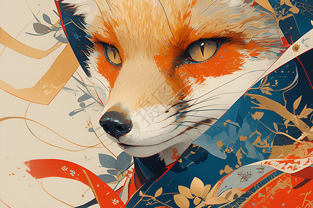 狐狸logo森林中的狐狸插画