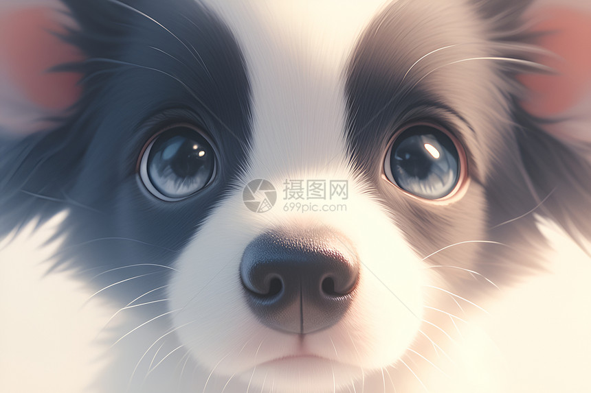 无忧的黑白幼犬图片