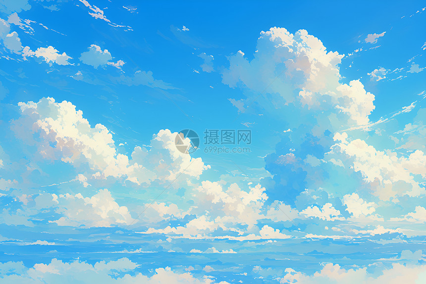 广阔天空中的云朵图片