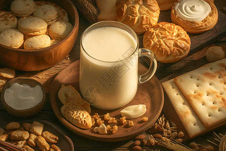 牛奶和饼干饼干和牛奶高清图片