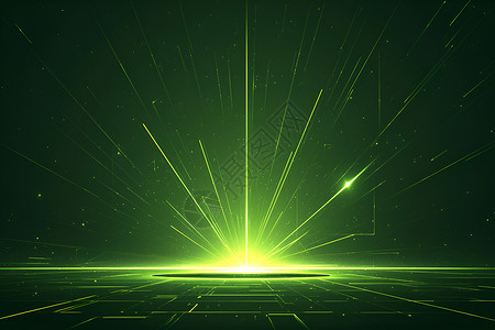 光影轨迹光线轨迹中的绿色背景插画