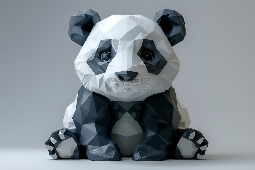 黑白纸质熊猫图片