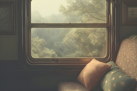 火车窗户火车的窗户插画