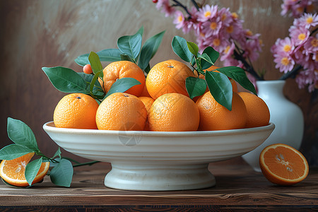 新鲜的橙子背景图片