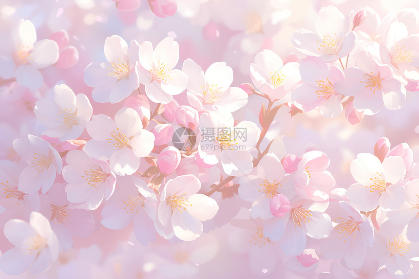 粉色的樱花植物图片