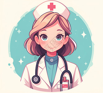 护士单人形象可爱的卡通护士插画