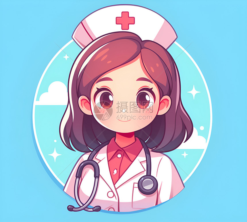 护士天使卡通插画图片