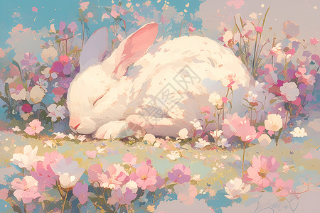 田野的兔子背景图片