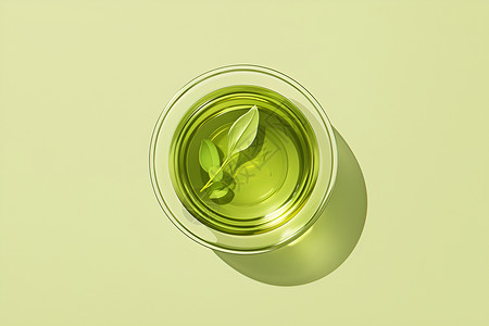 清香爽口杯子中可口的绿茶插画