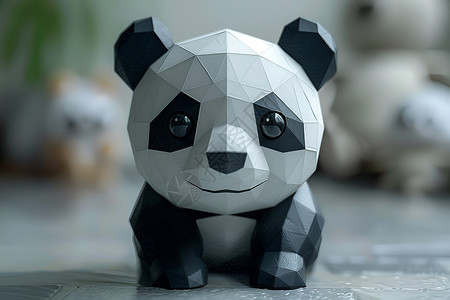 三维立体的熊猫背景图片