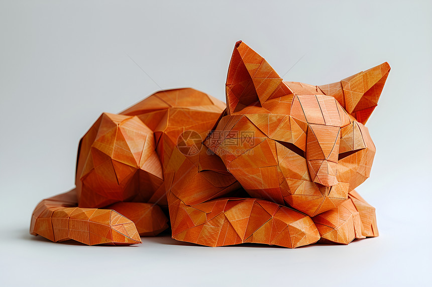 折纸猫咪休憩图片