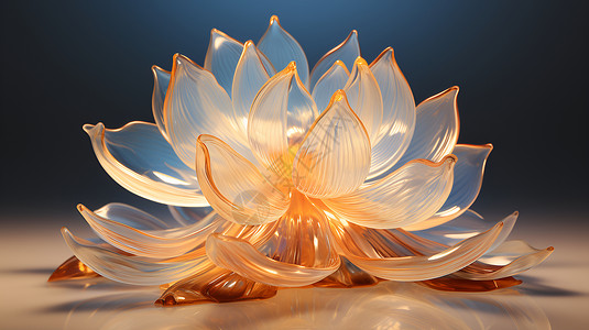 琉璃莲花透明金色莲花设计图片