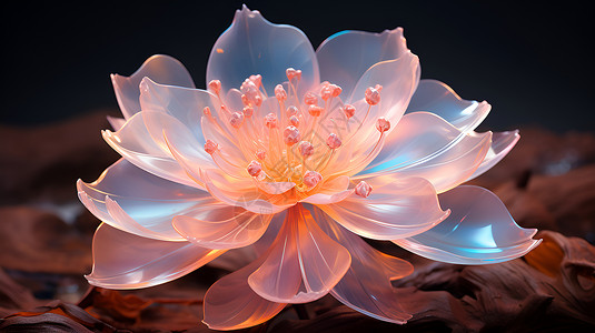 海底世界的琉璃莲花背景图片