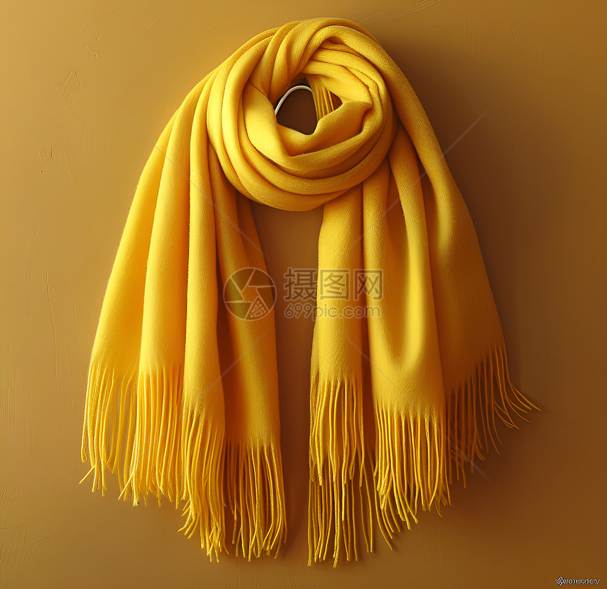 黄色围巾图片