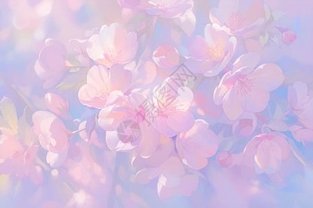 花海中的粉色花朵背景图片
