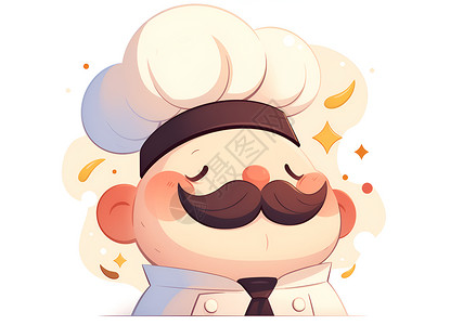 大胡子厨师形象背景图片
