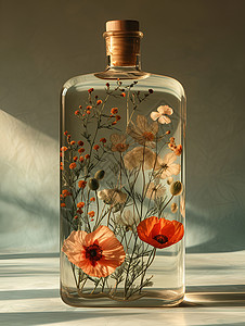 透明花瓶一瓶洗发水设计图片