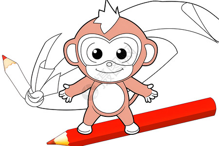 卡通小猴子背景图片