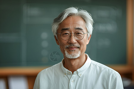 黑板前的男教师背景图片