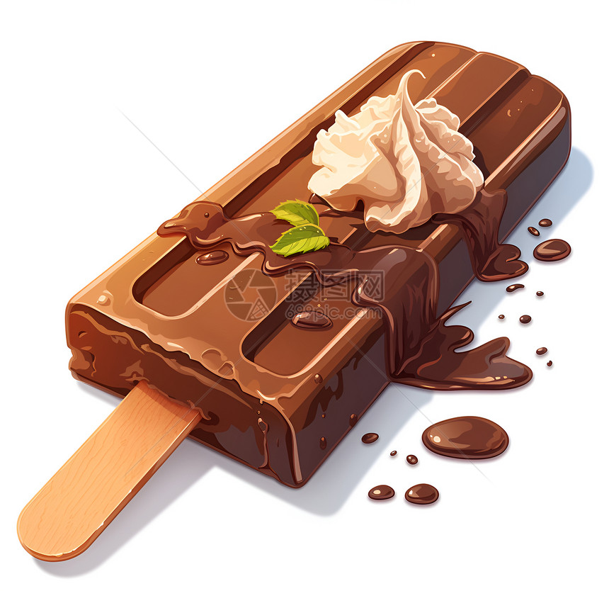 巧克力冰棒上的奶油图片
