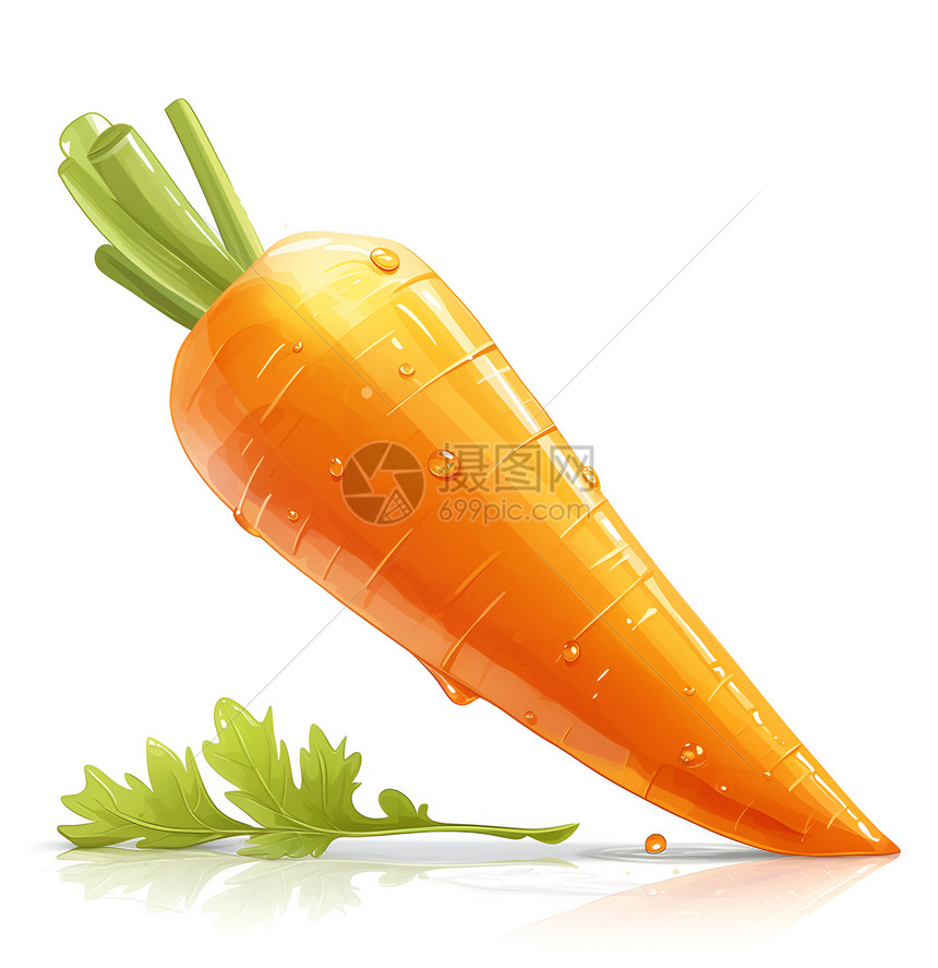 水滴留在胡萝卜上图片