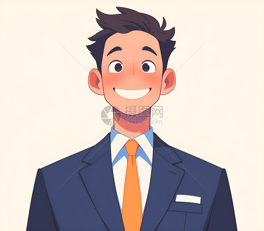 微笑的商务男性图片