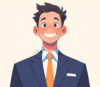年轻的商务男性微笑的商务男性插画
