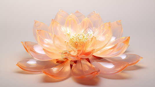 透明橙色莲花高清图片