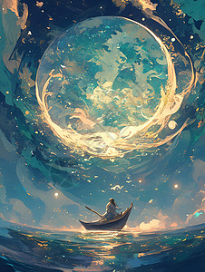 航行于梦幻之海赛里尔·罗兰多的细致浮世绘高清图片